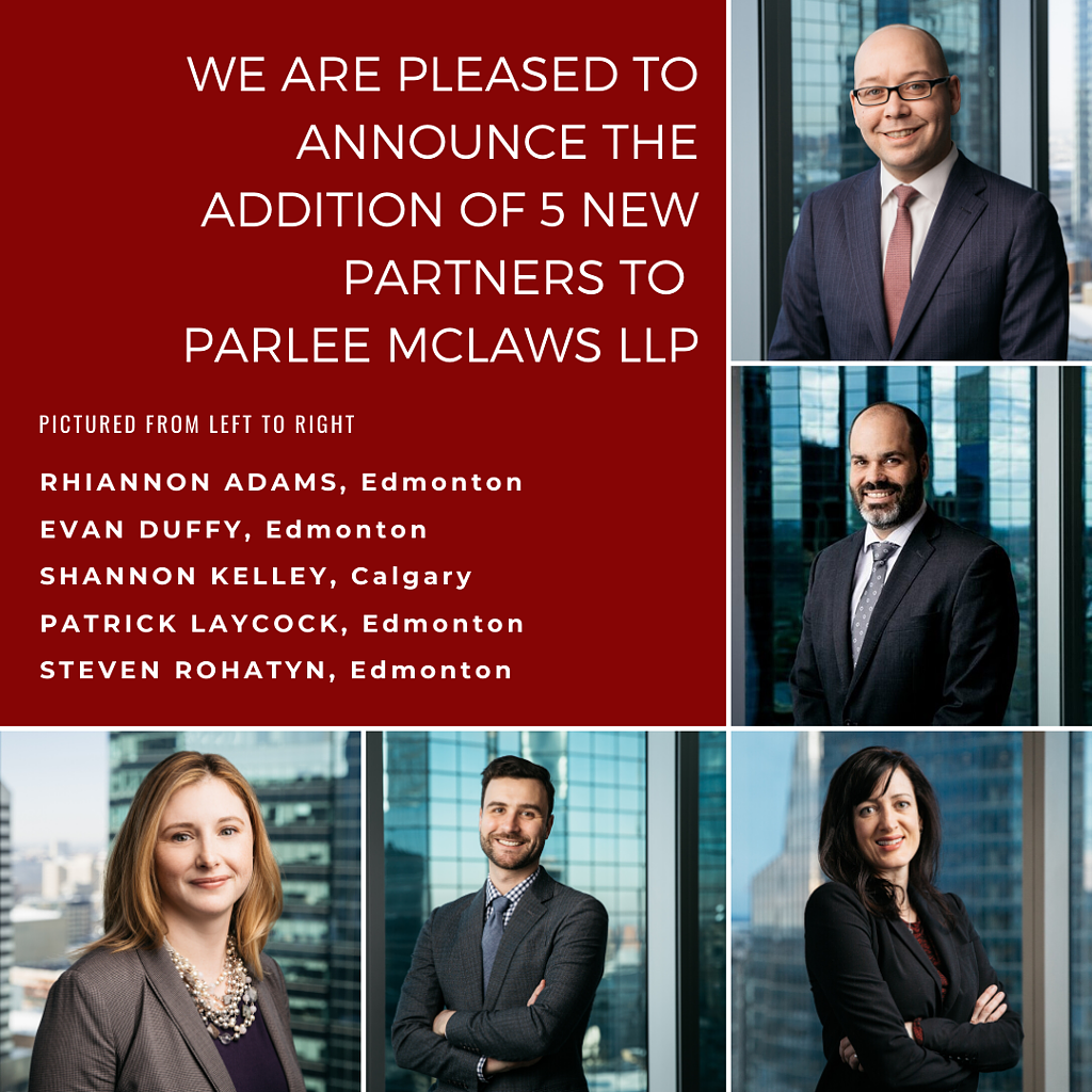New Partners Announcement Parlee Mclaws Llp